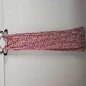 Vintage 90s T.T. Mar red ditsy floral maxi dress